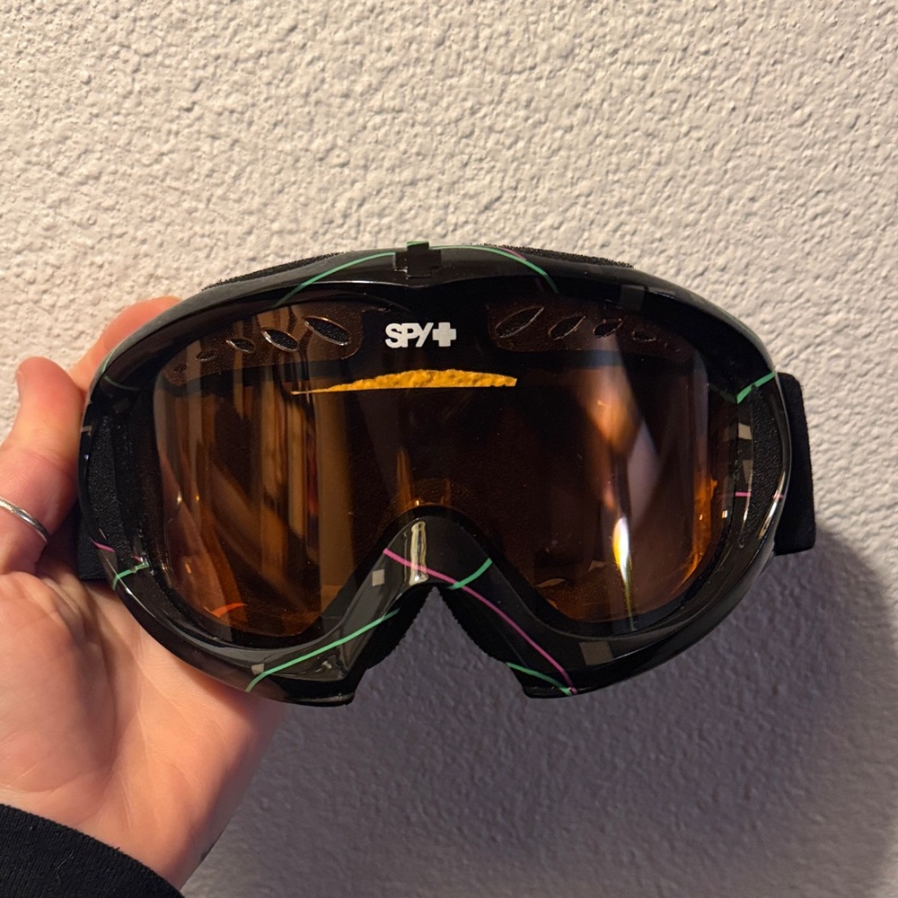 SPY Black Goggles with Amber Lens